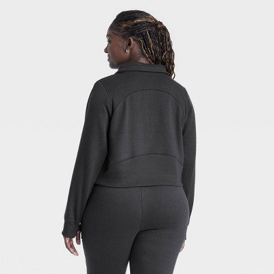 Women's Fleece Sweatshirt - All In Motion Black XS Lightweight
