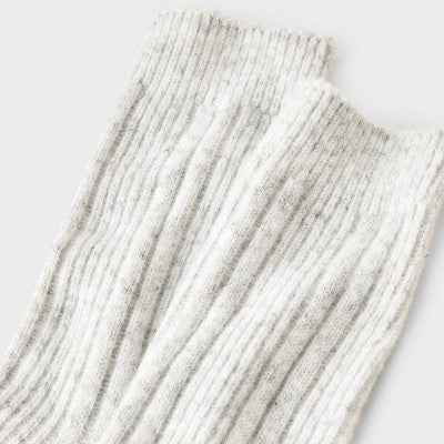 Women's Textured Ribbed Super Soft Crew Boot Socks - Heather 4-10