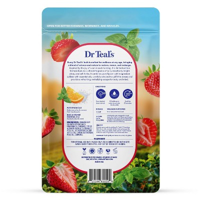 Dr Teal's Epsom Salt Magnesium Soak - Strawberry Serenade with Basil & Orange - 3 lbs