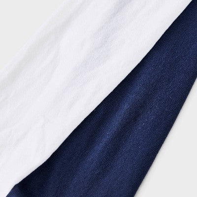 Girls' 2pk Nylon Dance Tights - Cat & Jack Navy/Cream L: High Waisted, Opaque, Knit, Elastic Waistband