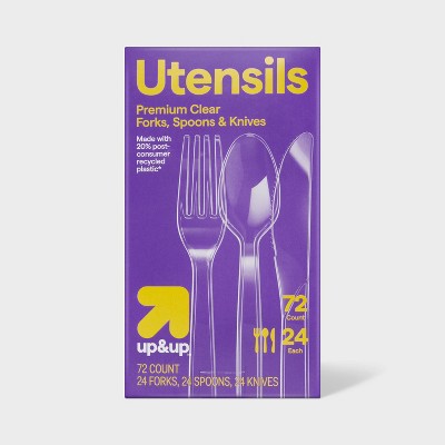 Premium Plastic Forks, Spoons and Knives - 72ct - up&up
