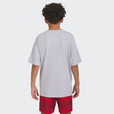 Champion Boys' Oversized Mesh Panel T-Shirt - Heathered Gray L