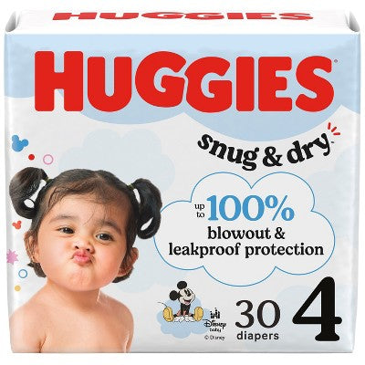 Huggies Snug & Dry Disposable Diapers - Size 4 - 30ct