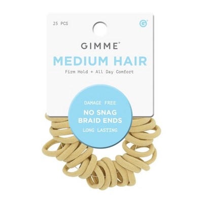 Gimme Beauty Medium Braid Ends Hair Bands - Blonde - 25pk