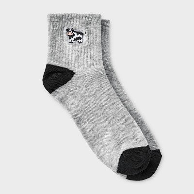 LOT OF 3 Women's Embroidered Cow Ribbed Ankle Socks 4-10