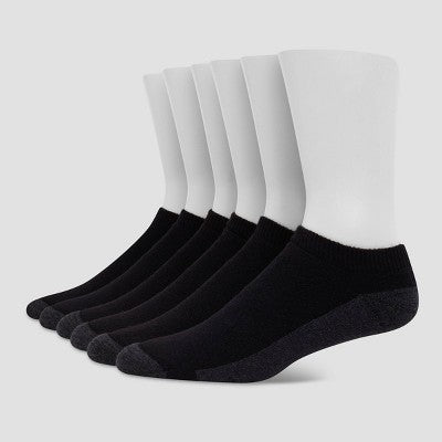 Hanes Premium Men's X-Temp Ultra Cushion Low Cut Socks 6pk - Black 6-12: Breathable, Cushioned Sole, Reinforced Toe