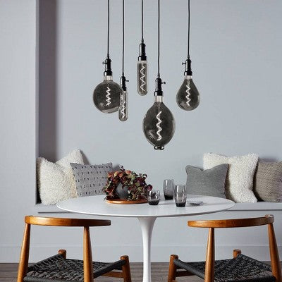 GE 25W Vintage Style G63 LED Large Globe Light Bulb Smoke Glass