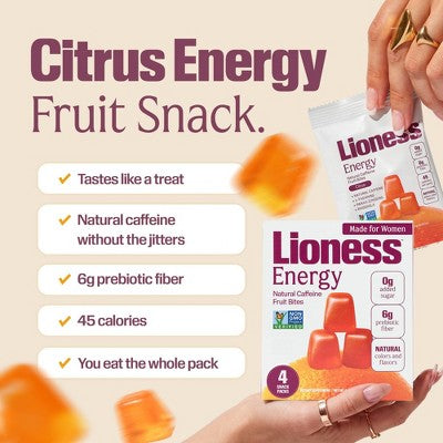 Lioness Energy Citrus Fruit Snacks - 3.4oz/4ct