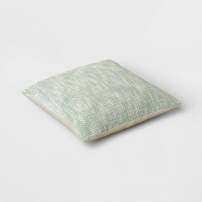 Textured Woven Cotton Square Throw Pillow Green - Room Essentials: Dobby Cotton, Indoor Decorative Accent, Polyester Fill (LOCAL PICKUP ONLY)