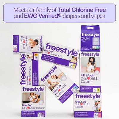 Freestyle Total Chlorine Free 14x Better Absorption Hypoallergenic Baby Diapers - Size 2 - 72ct