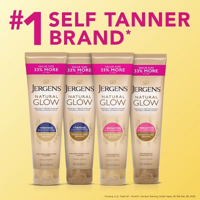 Jergens Natural Glow Skin Firming Daily Moisturizer + Self Tanner Tanning Lotion - Fair to Medium - 10 fl oz