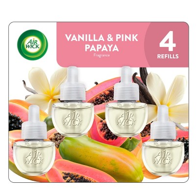 Air Wick Plug-in Scented Oil Air Freshener Refills - Vanilla & Pink Papaya - 4pk