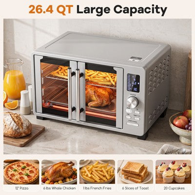Costway 26.4 Quart French Door Convection Toaster Oven with 11 Presets, LED Display (LOCAL PICKUP ONLY)