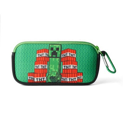 Boys' Minecraft Rectangle Sunglasses & Sunglass Case - Green: UV Protection, Creeper Design, Ages 3-10