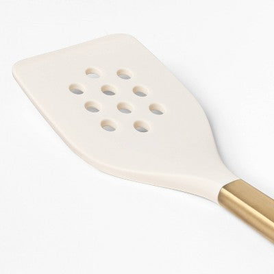 Silicone/Stainless Steel Slotted Turner Champagne - Figmint