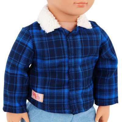 Our Generation Dustin 18" Boy Doll in a Western-Style Country Outfit: Wavy Brown Hair & Equestrian Theme