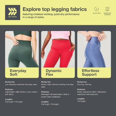 Women's Effortless Support High-Rise Pocketed 7/8 Leggings - XL