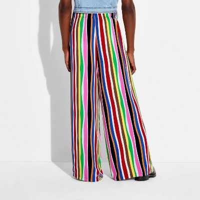 Pride Adult High-Rise Wide Leg Pants - Striped XL