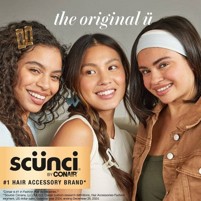 scunci Boho Chic Textured Bow Barrette - Latte - All Hair