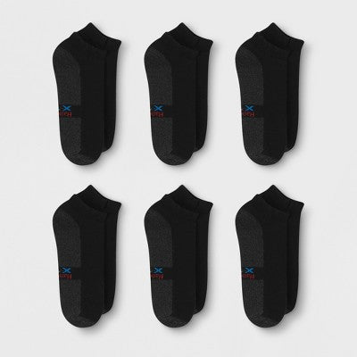 Hanes Premium Men's X-Temp Ultra Cushion Low Cut Socks 6pk - Black 6-12: Breathable, Cushioned Sole, Reinforced Toe