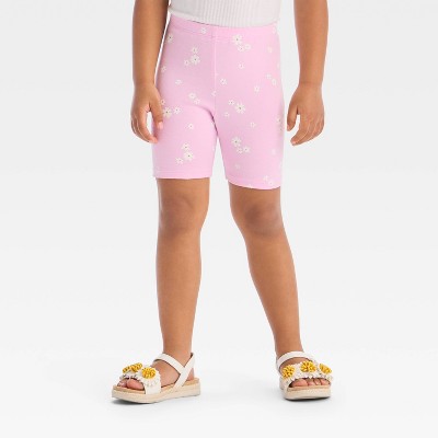 Toddler Girls' Floral Bike Shorts - Cat & Jack Light Purple 4T