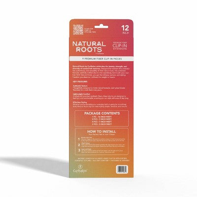 Curlkalon Blow Out Straight 12" Clip-In Natural Black Hair Extensions - 9ct