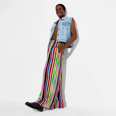Pride Adult High-Rise Wide Leg Pants - Striped XL