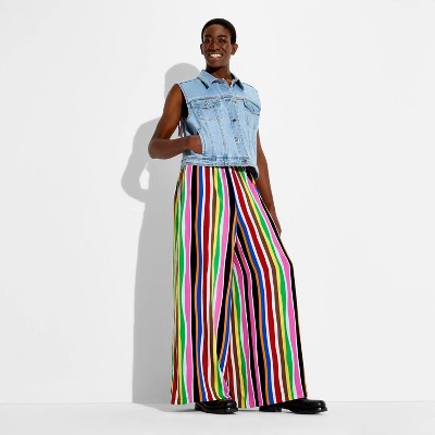 Pride Adult High-Rise Wide Leg Pants - Striped XL