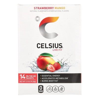 Celsius Live Fit, Strawberry Mango, 14 On-The-Go-Packets, 0.18 oz (5.02 g) Each