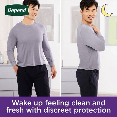 Depend Night Defense Incontinence Disposable Underwear for Men - Overnight Absorbency - XL - 12 count NOT A CASE