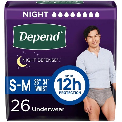 Depend Night Defense Incontinence Underwear - Men's - Small/Medium