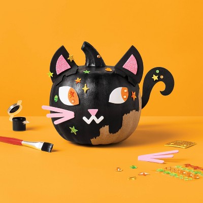 Halloween Craft Embellished Paper Mache Cat Painting Activity DIY Art Kit - Mondo Llama