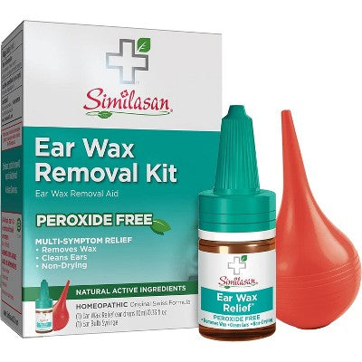 Similasan Ear Wax Removal Kit with Ear Drops and Bulb Syringe for Gentle Ear Cleaning, 0.33 fl oz