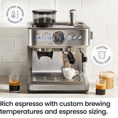 Chefman Crema Supreme Espresso Machine Stainless Steel (LOCAL PICKUP ONLY)