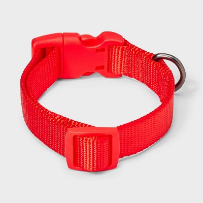 Basic Adjustable Dog Collar with Matching Buckle - S - Red - Boots & Barkley