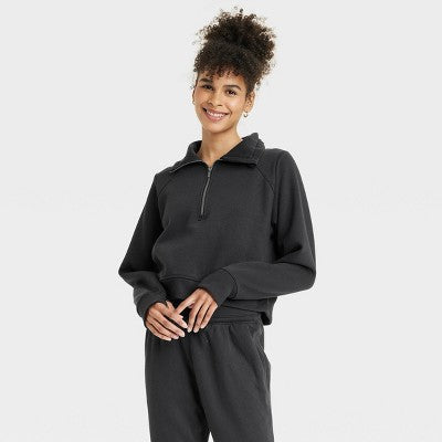 Women's Fleece Sweatshirt - All In Motion Black XS Lightweight