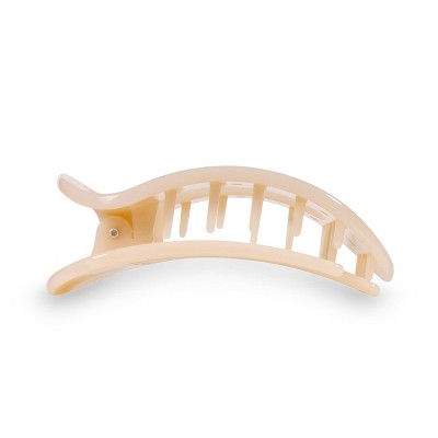 TELETIES Medium Flat Round Hair Clip - Almond Beige