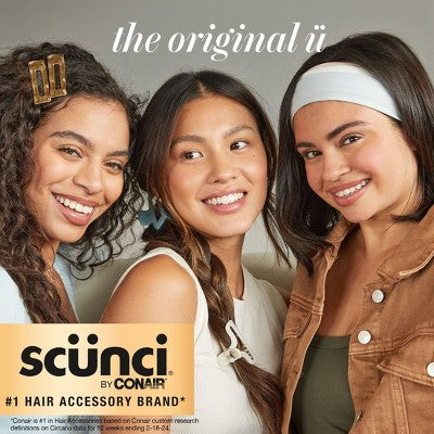 scunci No Damage Total Comfort Extra Wide Headbands - Gray/Black - 2pcs
