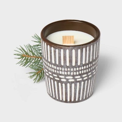 Medium Ceramic Wooden Wick Candle Forest Fir - Threshold