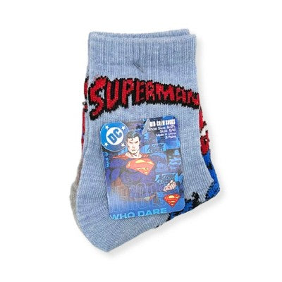 Boys' Warner Bros. Crew Superman Socks - Light Blue Denim S/M