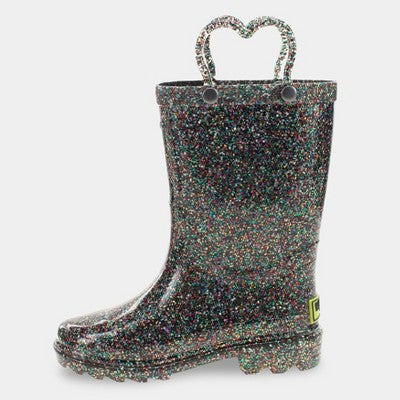 Western Chief Toddler Abby Glitter Boots - Black 6T