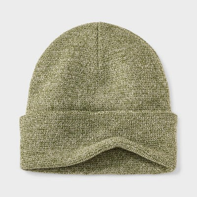 Men's Knit Cuffed Beanie - Goodfellow & Co Olive Green