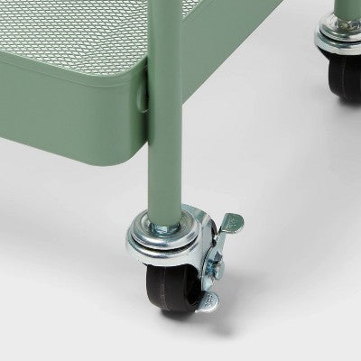 3 Tier Pegboard Cart Green - Brightroom