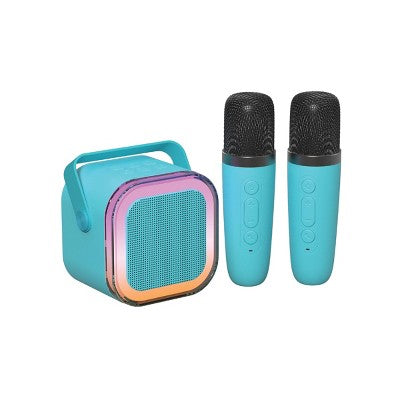 GEMS Portable Karaoke Speaker with Microphones - Teal Blue