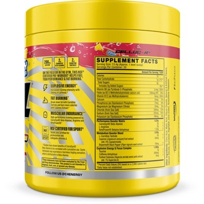 C4 Sport Ripped Pre-Workout Powder - Jolly Rancher Cherry - 20 Servings