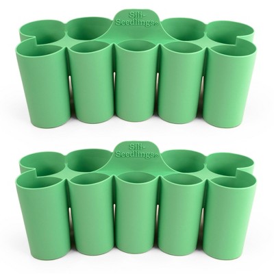 Sili-Seedlings 2pk 10 cell Seed Starter Silicone Outdoor Planter Jade Green