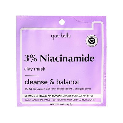 Que Bella 3% Niacinamide Clay Mask - 0.4oz
