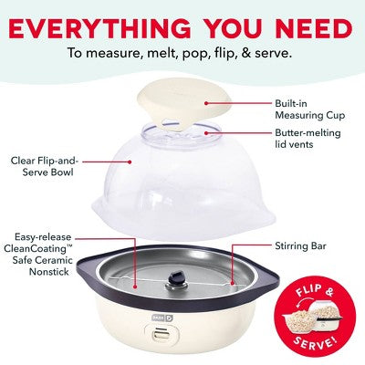 Dash 6qt Stirring Popcorn Maker Cream
