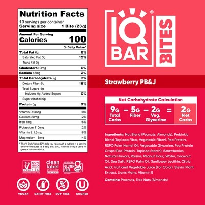 IQBAR Strawberry Protein Bites - 5g Protein - 8oz