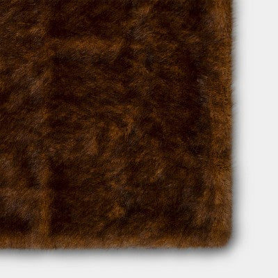Faux Fur Throw Coffee Brown- Threshold